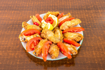 Portion of chicken wings