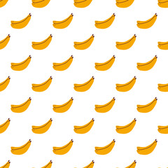 Seamless pattern with yellow bananas. Vector illustration. 