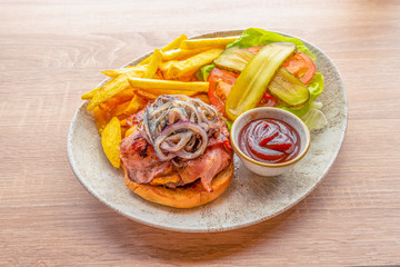 Delicious freshly made burger