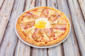 Freshly baked Italian pizza