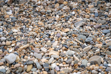 A close up of a rock and pebbles