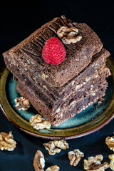 brownies with walnuts and fruits
