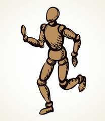 Man is a puppet. Vector drawing