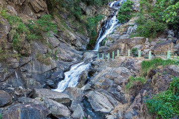 Ravana waterfall in Sri Lanka. Beautiful landscape with waterfall.