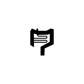 recommend clip art: Guts sign. Black filled icon eps ten