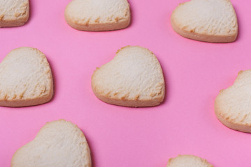 Lemon and mint cookie on red background