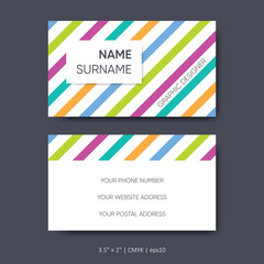 Vector business card template abstract graphic designer concept