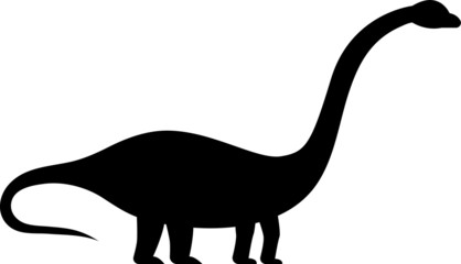 Simple Black Cartoon Drawing of a Dinosaur Brachiosaurus