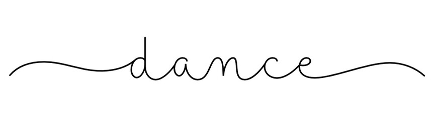 DANCE black vector monoline calligraphy banner with swashes