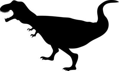 Simple Black Cartoon Drawing of a Dinosaur Tyrannosaurus Rex