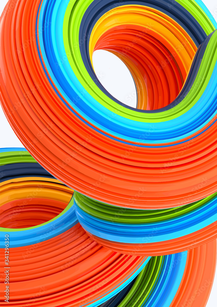 Aufkleber Abstract background, modern 3d illustration of smooth geometric shapes. 