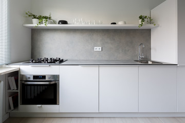 Simple and stylish kitchen interior - 341297189