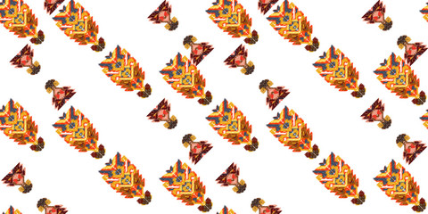 colorful ikat painted texture Drapery curves pagan tripe seamless pattern. Indian old surface background.