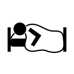 human sleeping in bed health pictogram silhouette style