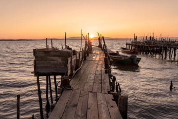 Fototapeta premium sunset on the dock