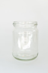 transparent jar on a white background