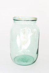 transparent jar on a white background