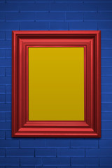 Red blank frame mockup