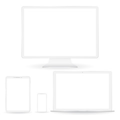 White digital gadgets set