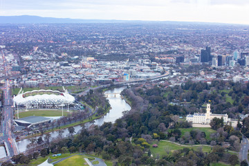 View over Government House in Melbourne