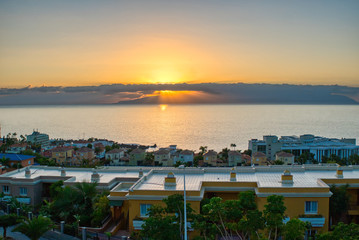 Sonnenuntergang über Teneriffa auf Spanien