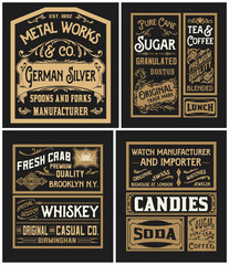 Mega pack of old advertisement designs and labels - Vector illustration