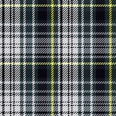 Black, white, green, navy and yellow gingham cloth background with fabric texture. Seamless fabric texture. Suits for covers, packaging and gift wrap. No gradient. No transparent.
