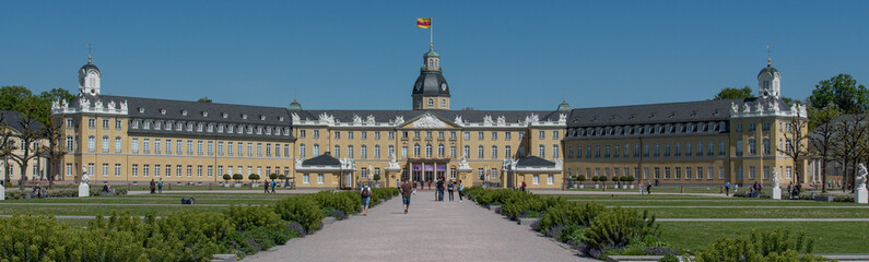 The image shows the Karlsruher Schloss in Karlsruhe. The picture was made from a public location.