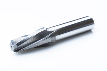 taper reamer special tools. 4 teeht coating carbide precision, high speed. On white background....