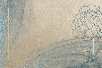 Gold frame on stone texture