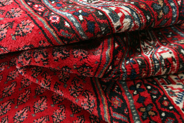 Old and modern Persian Colourful Arabesque and handmade carpet, rug gelim, patchwork, and Gabbeh...