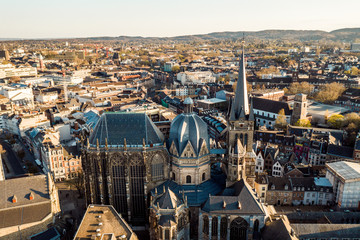 Aachen Germany during spring aerial photo