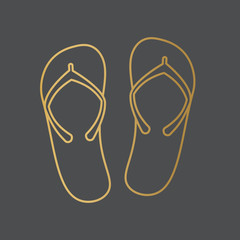 golden flip flops icon- vector illustration