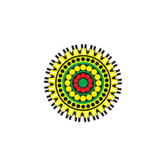 Aboriginal art dots painting icon logo design