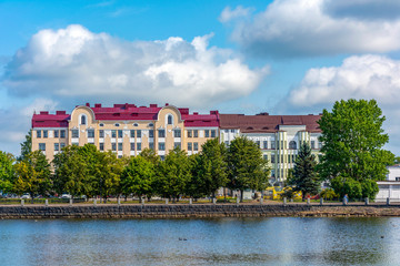 Vyborg, apartment buildings on Railway street