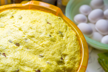Bake Easter Cake. Dough for Easter cake. Making dough for baking Easter cake in the form