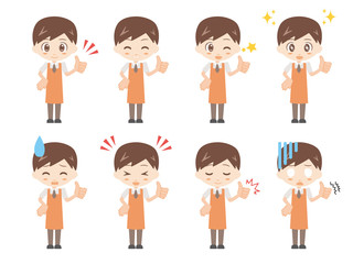 人物セット＿GOOD＿スーパー店員＿男性