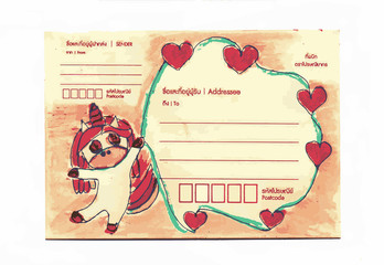 happy birthday card/Envelope with Unicorn