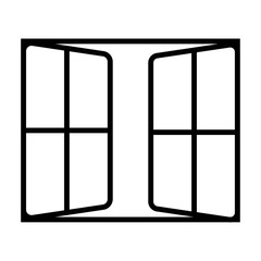 Opened window icon. Vector symbol