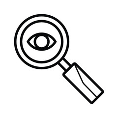 Icon eye with a magnifying glass