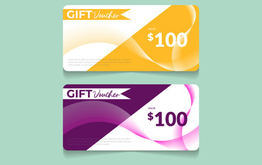 Gift voucher template design, vector illustration