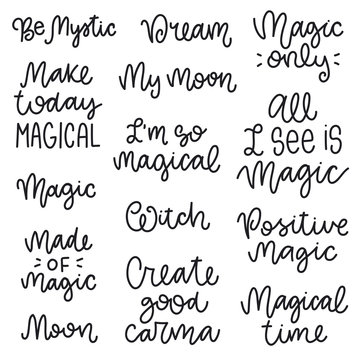 Vector magical phrases collection