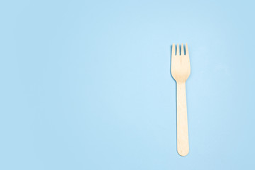 Fork. Eco-friendly life - organic made recycle things replace polymers, plastics analogues. Home style, natural products for recycling and not harmful to the environment and health. Copyspace.