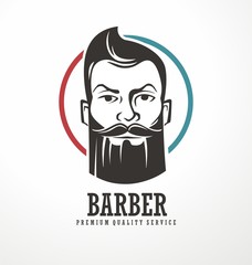 Barber shop logo design template