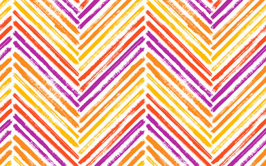 Brush stroke chevron zig zag seamless pattern.