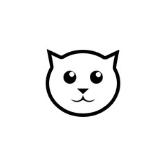 cat head line icon design vector