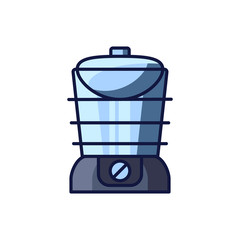 Food steamer icon. Flat style. Kitchen appliance double boiler isolated on white background. Vector illustration.