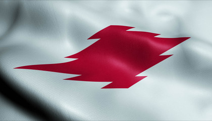 3D Waving Japan City Flag of Shibata Closeup View