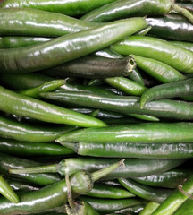 green hot pepper background top view