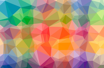 Illustration of abstract Blue, Green, Orange, Pink, Purple, Red, Yellow horizontal low poly background. Beautiful polygon design pattern.